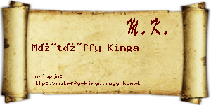 Mátéffy Kinga névjegykártya